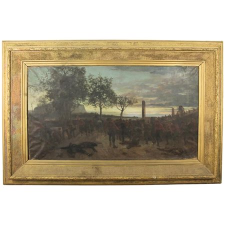 Nicolò Giannone (1848/1915) "L'alba del 27 maggio" Grande ed importante...