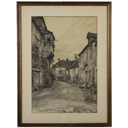 Pietro De Francisco (1873/1969) "CArennac" Disegno su carta in cornice....