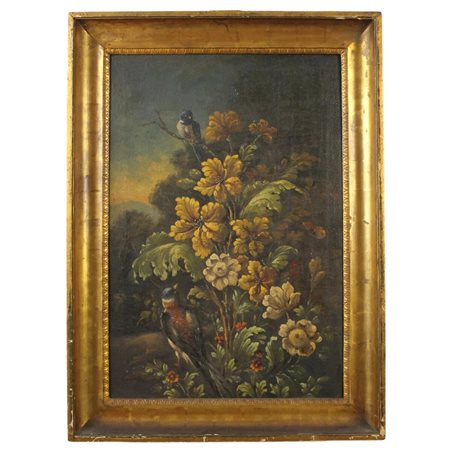 Pittore siciliano della fine del secolo XIX "Natura morta di fiori e...