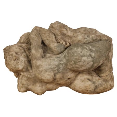 Scultore francese del secolo XIX "Nudo di donna" Scultura in marmo (lievi...