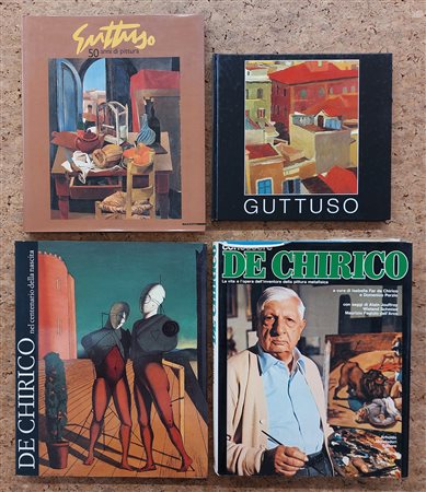 RENATO GUTTUSO E GIORGIO DE CHIRICO - Lotto unico di 4 cataloghi