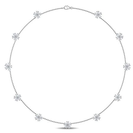 COLLANA A CATENA IN ORO BIANCO 14K CON 55 DIAMANTI LAB GROWN TAGLIO GOCCIA 2.69 CT - DOC-0039219-0002