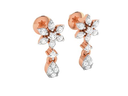 ORECCHINI IN ORO ROSA 14K CON DIAMANTI DI LABORATORIO 0.04 CT DOC-12422-0036
