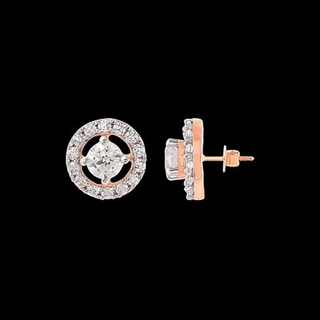 ORECCHINI A LOBO IN ORO ROSA 14K CON DIAMANTI DI LABORATORIO 0,17 CT - DOC-0013656-0008