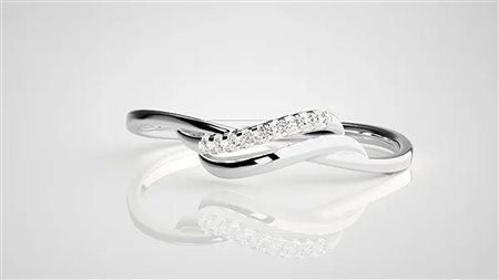 ANELLO IN ORO BIANCO 14K CON DIAMANTE DA 0,11 CT E ACCENTI - DOC-0023910-0024
