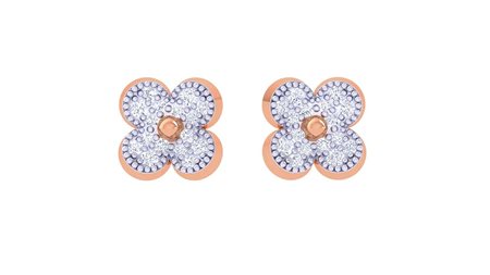 ORECCHINI A LOBO IN ORO ROSA 14K CON DIAMANTI COLTIVATI IN LABORATORIO 0.10 CT DOC-0012729-0036