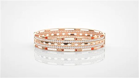 BRACCIALE IN ORO ROSA 14K CON DIAMANTI 0.35 CT - DOC-0031156-0036
