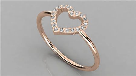 ANELLO ORO ROSA 14K CON DIAMANTI 0.07 CT - DOC-0038144-0036