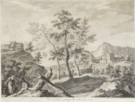 BARTOLOZZI FRANCESCO<BR>Firenze 1728 - 1815 Lisbona (Portogallo)<BR>"Fra le selve è tranquila alma ben nata", metà XVIII secolo