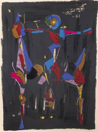 MARINO MARINI<BR>Pistoia 1901 - 1980<BR>"Bunter Reiter I", 1975