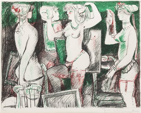 SALVATORE FIUME<BR>Comiso (RG) 1915 - 1997 Milano<BR>"Modelle" (1975)