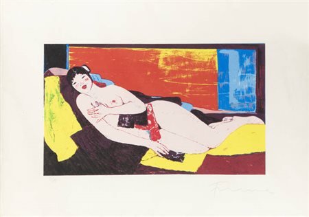 SALVATORE FIUME<BR>Comiso (RG) 1915 - 1997 Milano<BR>"Donna sdraiata"