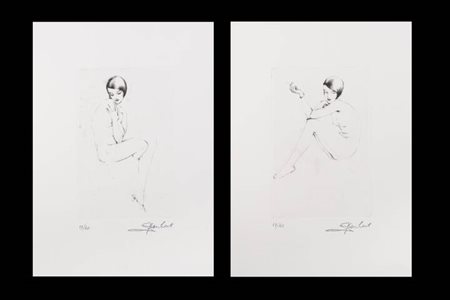 FRANZ LENHART<BR>Bad Haring 1898 - Merano 1992<BR>Lotto di due litografie "Senza titolo"