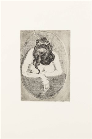 ITALO CREMONA<BR>Cozzo Lomellina (PV) 1905 - 1979 Torino<BR>"Studio di capelli"