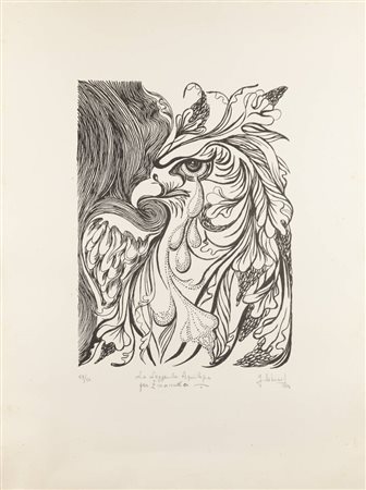GUIDO DE BONIS<BR>Torino 1931 - 2009<BR>"La leggenda aquilegia per Emanuela", 1974