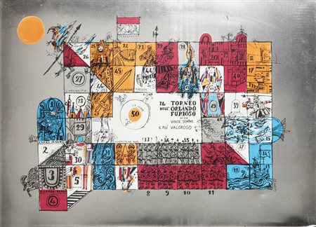 EMANUELE LUZZATI<BR>Genova 1921 - 2007<BR>"Il torneo dell'orlando furioso"