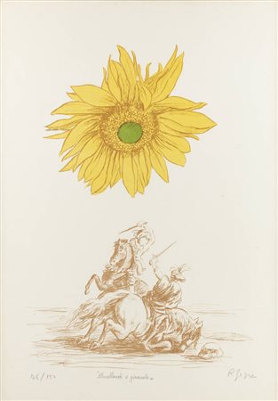 ROMANO GAZZERA<BR>Ciriè (TO) 1908 - 1985<BR>"Duellanti e girasole"