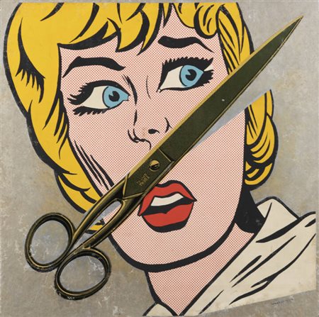 ARMANDO TESTA<BR>Torino 1917 - 1992<BR>"Forbici da carta con fumetto"