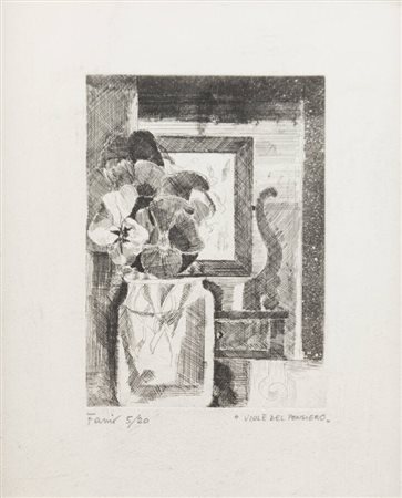 CLAUDIO FASSIO<BR>Santa Caterina di Rocca d'Arazzo (AT) 1946<BR>"Viole del pensiero" 1999
