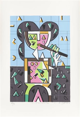 IBRAHIM KODRA<BR>Albania 1918 – 2006 Milano<BR>"Cantastorie", 1975