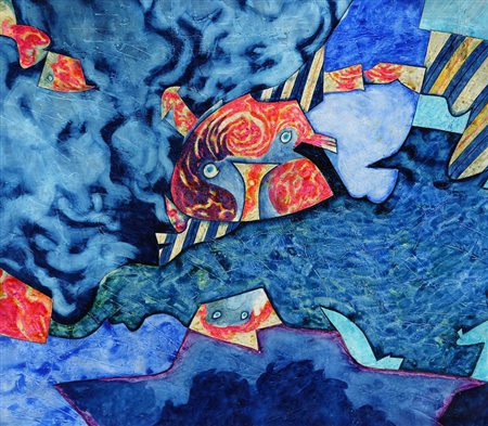 GIANNI DOVA, 1925 - 1991, Composizione, 1977, Tecnica mista e smalti su...