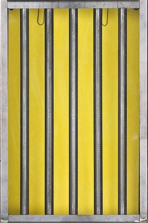 JANNIS KOUNELLIS, 1936, Senza titolo, 1994, Multiplo, ferro, carta dipinta a...