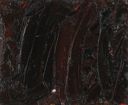 PIERO RUGGERI, 1930 - 2009, Nel bosco di notte, 2005, Olio su tavola, cm. 32...