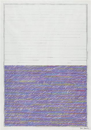 CLAUDIO VERNA, 1937, Senza titolo, 1972, Pastelli su carta, cm. 100 x 70,...