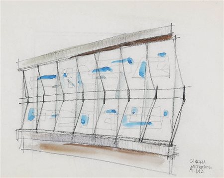 ALDO INDELICATO, 1927, Bozzetto per plafond del Cinema Metropol, (Messina) ,...