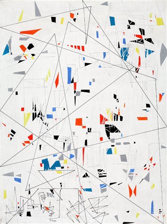 EDOARDO GIORDANO, 1904 - 1974, Vele in blu turco, 1955, Tecnica mista su...