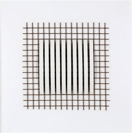 FRANCO CANNILLA, 1911 - 1985, Senza titolo, anni ‘70, Griglia e lamelle di...