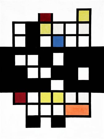 ROLANDO MONTI, 1906 - 1991, Omaggio a De Steijl, 1967, Olio su tela, cm. 100...