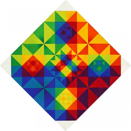 JORRIT TORNQUIST, 1938, Opus 1 (Graz), 1965, Olio su tavola, cm. 90 x 90...