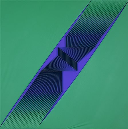 ALBERTO BIASI, 1937, Politipo, Omaggio a Fontana sulla diagonale, 1968,...