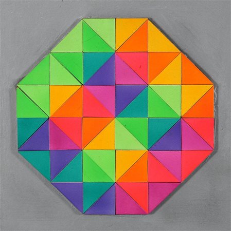 JORRIT TORNQUIST, 1938, OP. 121/3, 1967, Olio su legni intarsiati su tavola,,...