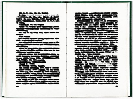 EMILIO ISGRO, 1937, Il nome di Arturo Schwarz, 1970, Cancellature su libro su...