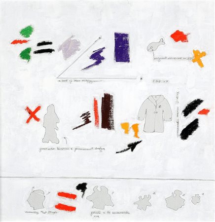 GIANFRANCO BARUCHELLO, 1924, Analogy 2, 1986/89, Tecnica mista su tela, cm....