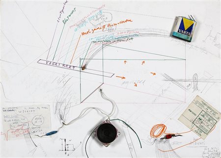 WOLF VOSTELL, 1932 - 1998, Composizione e colore, 1969, Tecnica mista e...