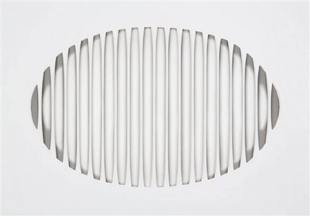 VANNA NICOLOTTI, 1929, Struttura, 1965, Tela intagliata e dipinta, cm. 70 x...