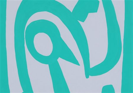 CARLA ACCARDI, 1924 - 2014, Verde, 2007, Tempera su carta, cm. 30 x 42,...