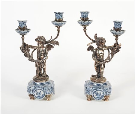 Edward  
Coppia di candelabri 
 Cm 39x22x12,5