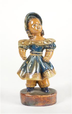 Pietro Melandri (Faenza, 1885 - Faenza, 1976) 
"Bambina" 
 Cm 15,5x6,5ø