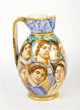 Angelo Minghetti (Bologna, 1822 - Bologna, 1885) 
Brocca 
Ceramica  Cm 35,5x24ø
