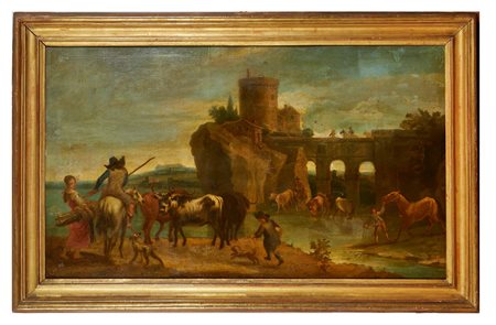  “Paesaggio con castello" Olio su tela Cm 82x136
