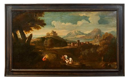  "Paesaggio con figure e armenti" Olio su tela Cm 71x127