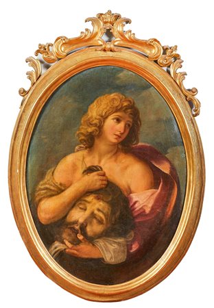 Giovanni Andrea Sirani (Bologna, 1610 - Bologna, 1670) "Davide e Golia" Olio su tela Cm 110x80