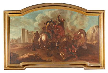  "Scena di battaglia" Olio su tela Cm 79x131,5