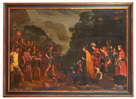  "Scena biblica: Abramo e Melchisedek" Olio su tela Cm 90x129
