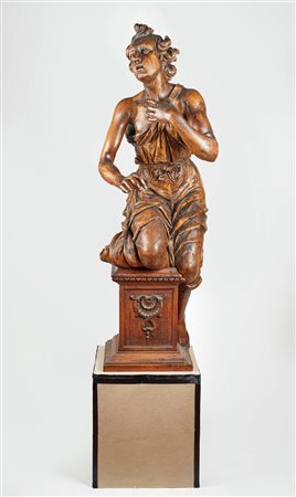  "Angelo penitente" Scultura Cm 146x52x77