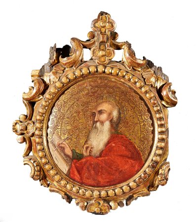  "San Giovanni Evangelista" Olio su tavola Cm 22ø (dipinto); 40x32,5 (cornice